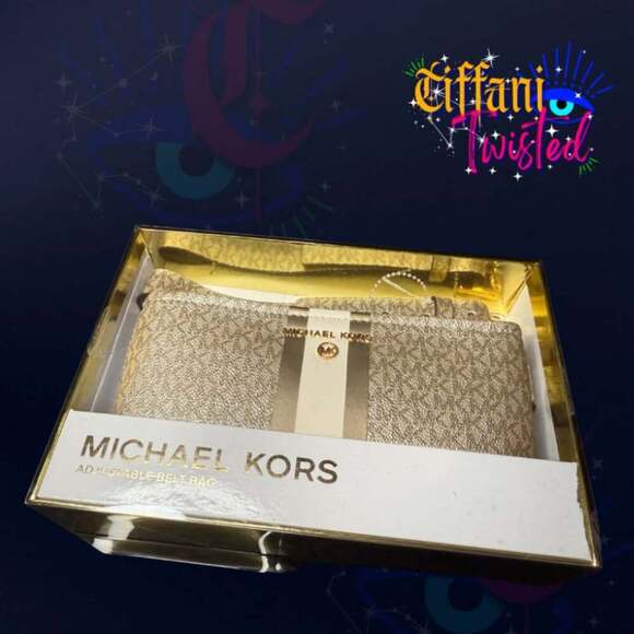 Michael Kors Handbags - Michael Kors Adjustable Belt Bag Gold Signature NWT In Box